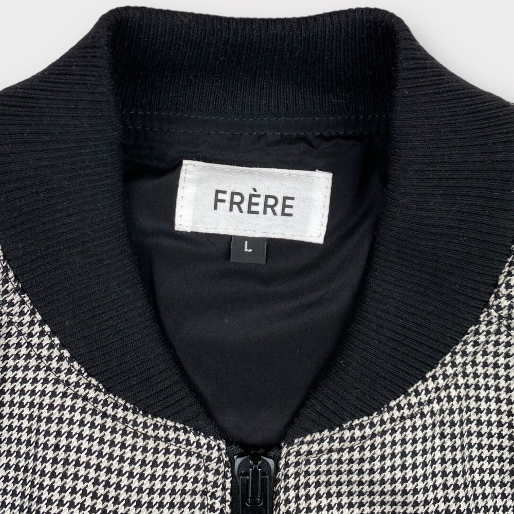 $3795 FRÈRE Men's L Houndstooth New York Designer Full Zip Bomber Jacket Frere - Picture 4 of 11